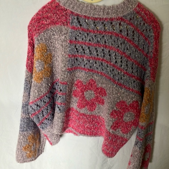 Sincerely Jules: Colorful Knit Wool Blend Sweater- Bell Sleeve- Cropped- M - Picture 8 of 16